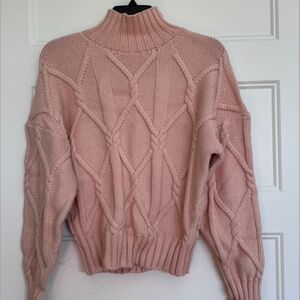 J Crew Mock Neck Cable Knit Sweater Small